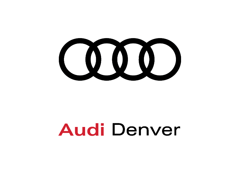 Logo with four black interlocking rings above the text "Audi Denver".