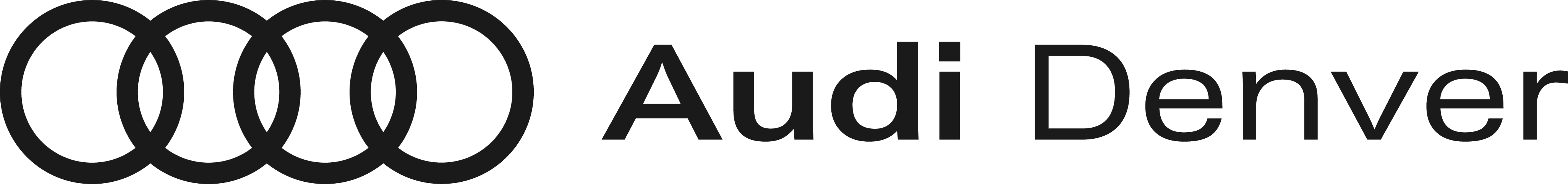 Logo with four black interlocking rings above the text "Audi Denver".