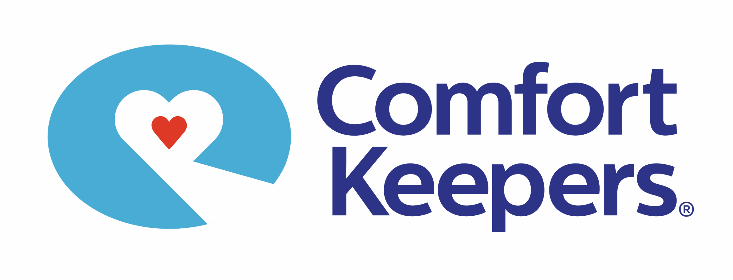 Comfort Keepers logo with a heart in a blue circle next to blue text reading “Comfort Keepers.”.